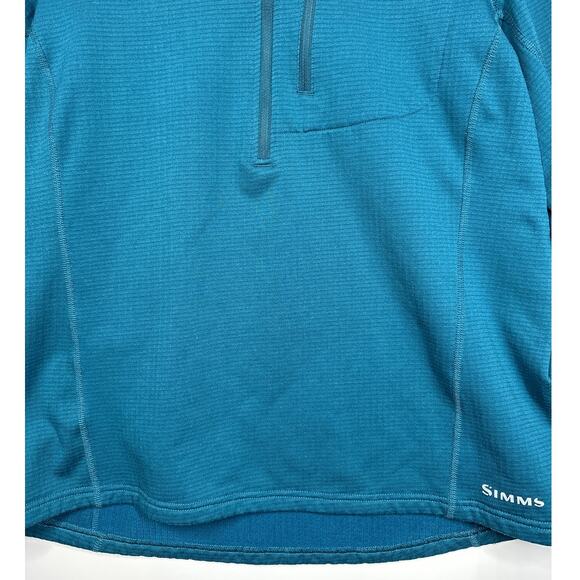 Simms Women's M's Rivershed Half Zip Fleece Pullover Jacket Fishing Teal Blue L - Picture 4 of 11